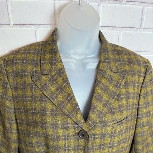 Valentino Yellow and Gray Blazer with Notched Lapels - Picture 5 of 11